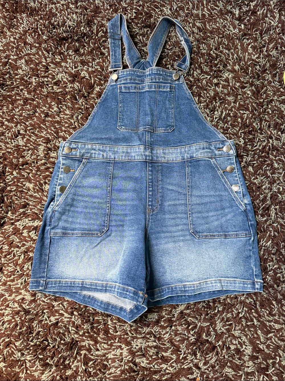 Lane Bryant Blue Denim Short Overalls Romper